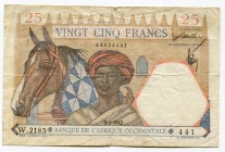 French West Africa 25 Francs 1942 
P# 27; № 54624441; F-VF