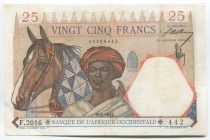 French West Africa 25 Francs 1942 Rare
P# 27; № F.2016 442; Date 9.1.1942; Rare