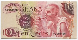 Ghana 10 Cedis 1978 
P# 16f; № C/2 2599938; UNC