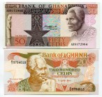 Ghana Set of 2 Notes: 50 Cedis - 200 Cedis 1979 -93
P# 22a - 27b; № 9172964 - 97784618; UNC