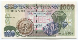 Ghana 1000 Cedis 2002 
P# 32h; № MF4777204; UNC