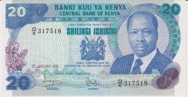 Kenya 20 Shillings 1981 
P#21a; UNC