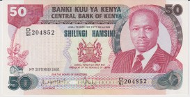 Kenya 50 Shillings 1986 
P#22c; UNC