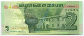 Zimbabwe 2 Dollars 2016 
P# 99; № AA9321248; UNC