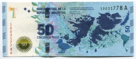 Argentina 50 Pesos 2015 
P# 362a; № 10031778 A; Serie A; UNC