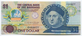 Bahamas 1 Dollar 1992 Commemorative
P# 50a; № F 033877; UNC; "C. Columbus"