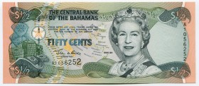Bahamas 1/2 Dollar 2001 
P# 68; № A1056252; UNC