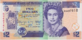 Belize 2 Dollars 2017 
P# 66; UNC