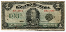 Canada 1 Dollar 1923 
P# 33; Campbell/Sellar - Black seal, Group 3 (Serie: D)