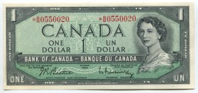 Canada 1 Dollar 1954 Replacement
P# 75b; № * B/M 0550020; UNC; Sign. Beattie & Rasminsky