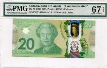 Canada 20 Dollars 2015 PMG 67 EPQ
P# 111