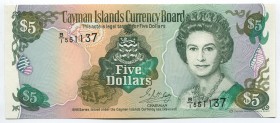 Cayman Islands 5 Dollars 1996 
P# 17; № B1-551137; UNC