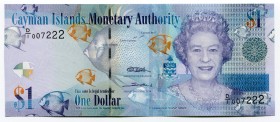 Cayman Islands 1 Dollar 2011 Nice S/N
P# 38a; # D1 007222
