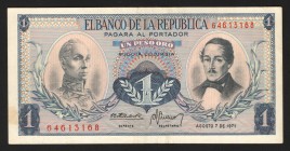 Colombia 1 Peso 1971 
P# 404; Not common date; XF