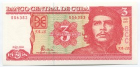 Cuba 3 Pesos 2004 
P# 127a; № 556353; UNC