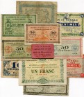 France Lot of 11 Notgelds 1914 -18
Various Dates & Denominations; F-XF