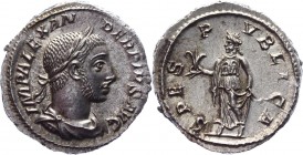 Roman Empire Denarius 230 -236 A.D.
Silver 3,31g.; UNC; Excellent image detail portrait; The coin has a bright mint luster; Very rare condition;