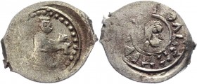 Russia Suzdal Denga 1388 -91
ГП# 4595A; Silver 0,52g.; Suzdal-Nizhny Novgorod Grand Duchy of 1388-1391, head to the right, circular inscription Princ...