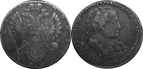 Russia 1 Rouble 1734 "Lyrical" Portrait" R1 
Bit#96 (R1), Diakov 21, Ilyin (25 Rubl), Uzd 0714 (-:). Kadashevsky mint. Silver, 25,4 gm. VF-XF. Rare t...