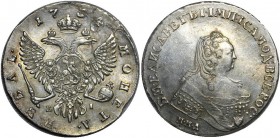Russia 1 Rouble 1754 СПБ EI 
Bit# 134; Silver; 25,08 g; XF-AU; cleaning; Mint lustre;