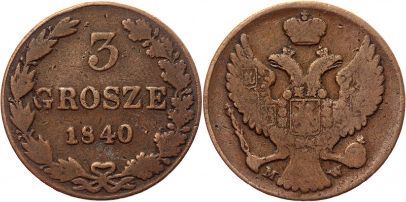 Russia - Poland 3 Grosze 1840 MW
Bit# 1206; Copper 8,13g.; VF