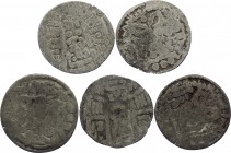 Russia - Bukhara Set of 5 Silver Coins 1310 
Silver; F-VF