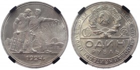 Russia - USSR 1 Rouble 1924 ПЛ RNGA UNC Det.
Y# 90.1; FED.(VI) 9; Silver; UNC; Outstanding collectible sample; Deep mint lustre; Coin from an old col...
