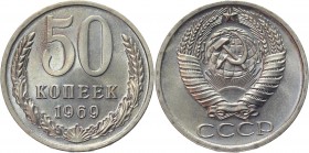 Russia - USSR 50 Kopeks 1969 
Y# 132a.2; Copper-Nickel-Zinc 4,34g.; Prooflike