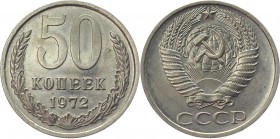 Russia - USSR 50 Kopeks 1972 
Y# 132a.2; Copper-Nickel-Zinc 4,11g.; UNC