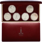Russia - USSR Full Set of Moscow Olympic Coins 6x 1 Rouble 1977 - 1980
XII Olympic Games in Moscow; With Original Red Box; UNC