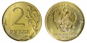 Russia 2 Roubles 2018 on the planchet of 10 Roubles 2018 Moscow mint Error
2 рубля ( на заготовке 10 рублей 2018 год ММД )...