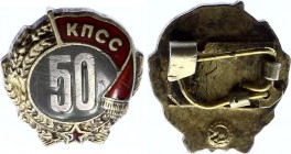Russia - USSR Badge "50 Years of Stay in the CPSU" 
Знак «50 лет пребывания в КПСС»
