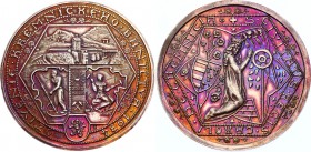 Czechoslovakia 10 Dukat 1934 Silver Medal Reviving of the Kremnitz Mines
Silver; 20,71g.; 40 mm; 562 pieces were only minted in this weight and size....