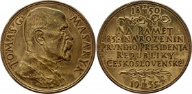 Czechoslovakia Medal "T. G. Masaryk. In memory of the 85th birthday of the First President of the Czechoslovak Republic" 1935 
45g 50mm; T. G. Masary...