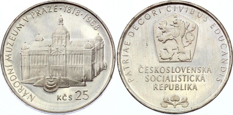 Czechoslovakia 25 Korun 1968
KM# 64; Silver Proof; 150th Anniversary - Prague N...