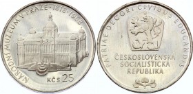 Czechoslovakia 25 Korun 1968
KM# 64; Silver Proof; 150th Anniversary - Prague National Museum