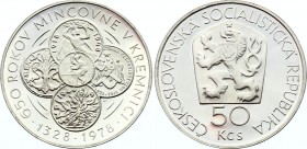 Czechoslovakia 50 Korun 1978 
KM# 91; Silver Proof; Mint Mintage 7,000; 650th Anniversary of Kremnica Mint