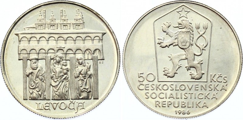 Czechoslovakia 50 Korun 1986 
KM# 122; Silver Proof; City of Levoča