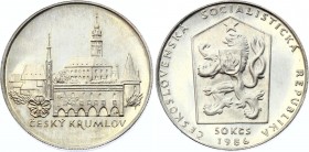 Czechoslovakia 50 Korun 1986 
KM# 126; Silver Proof; City of Český Krumlov