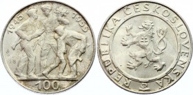 Czechoslovakia 100 Korun 1955 
KM# 45; Silver; 10th Anniversary - Liberation from Germany; UNC