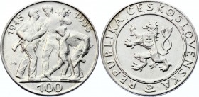 Czechoslovakia 100 Korun 1955 
KM# 45; Silver; 10th Anniversary - Liberation from Germany