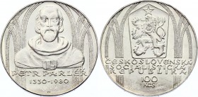 Czechoslovakia 100 Korun 1980 
KM# 100; Silver; 650 Years - Birth of Petr Parléř; UNC