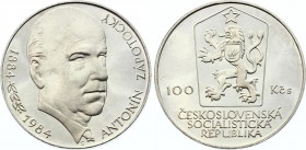 Czechoslovakia 100 Korun 1984 
KM# 115; Silver Proof; Mintage 4,000; Centennial - Birth of Antonín Zápotocký