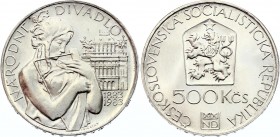 Czechoslovakia 500 Korun 1983 
KM# 112; 100th Anniversary of National Theater in Prague; Silver; UNC