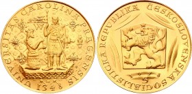 Czechoslovakia 5 Dukat 1978 
KM# M30; Gold (986); 600th Anniversary of Charles IV death; UNC