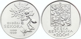 Czech Republic 200 Korun 1999 
KM# 37; Silver; 100th Anniversary of the Birth of Ondřej Sekora