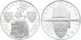 Czech Republic 200 Korun 2006 
KM# 84; Silver Proof; 700th Anniversary of the End of Male Line of the Přemyslid Dynasty with the Death of Wenceslaus ...