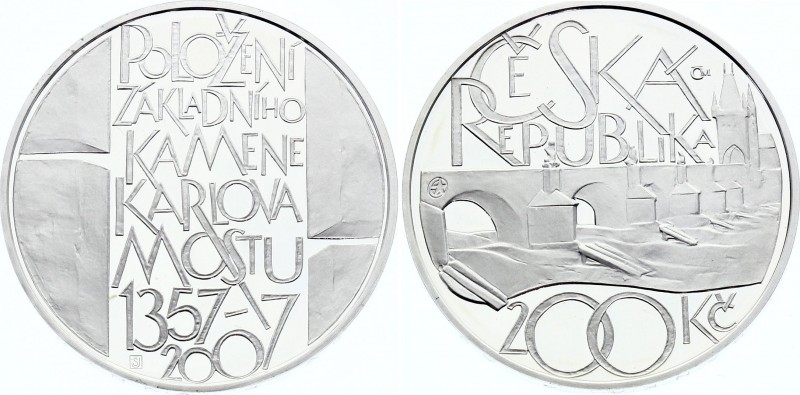 Czech Republic 200 Korun 2007 
KM# 92; Silver Proof; 650th Anniversary of the L...