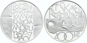 Czech Republic 200 Korun 2007 
KM# 92; Silver Proof; 650th Anniversary of the Laying of the Foundation Stone of the Charles Bridge in Prague