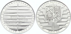 Czech Republic 200 Korun 2007 
KM# 99; Silver Proof; Entry of the Czech Republic into the Schengen Area